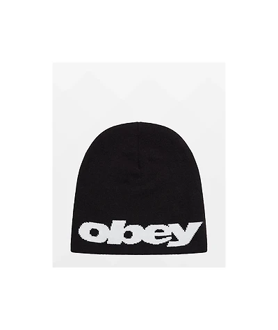 Obey Delta Logo Black Skully Beanie
