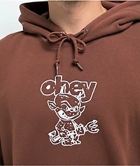 Obey Devil Embroidered Sepia Hoodie