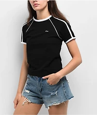 Obey Diversion Black & White Raglan T-Shirt