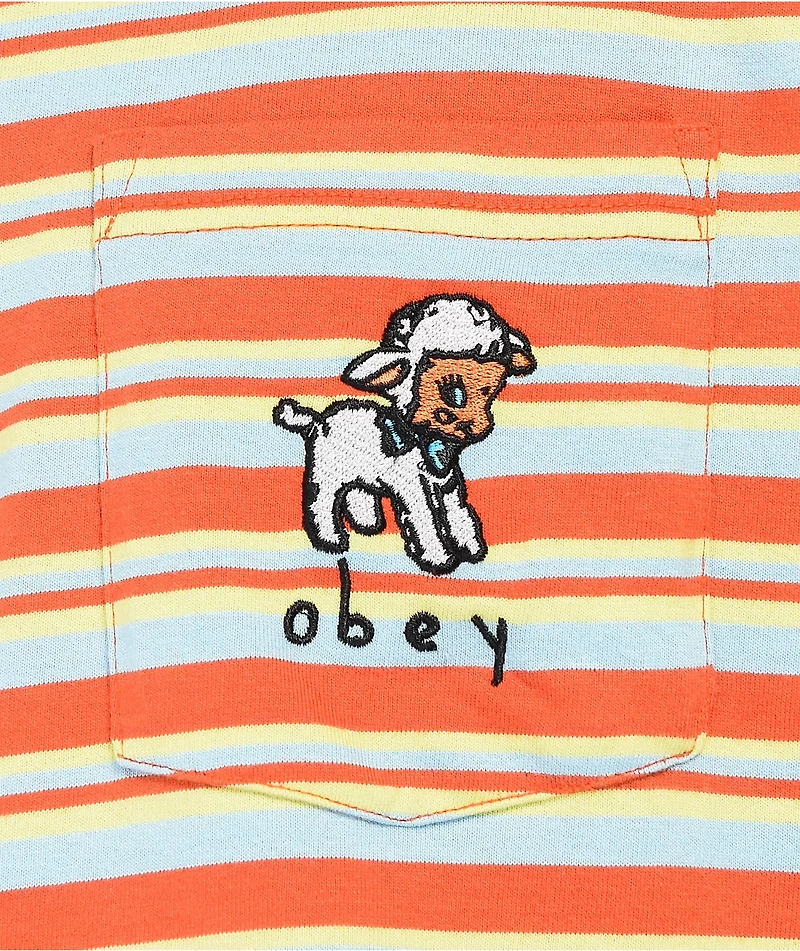 Obey Doe Orange Stripe Pocket T-Shirt