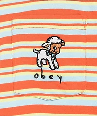 Obey Doe Orange Stripe Pocket T-Shirt