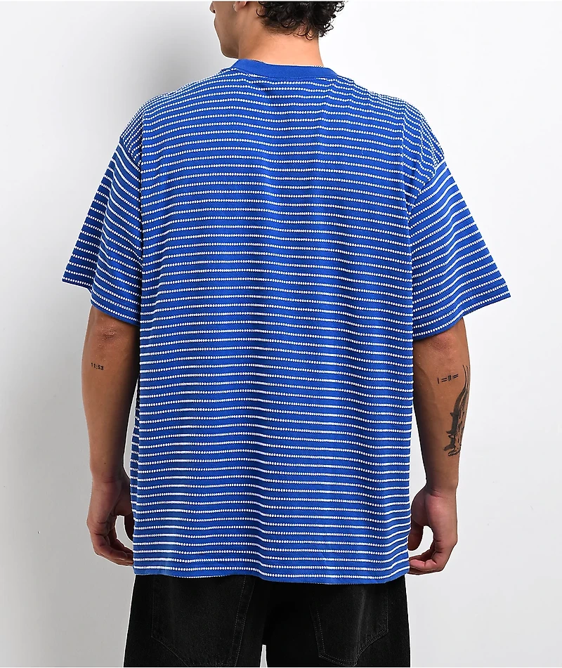 Obey Edwin Striped Blue Knit T-Shirt