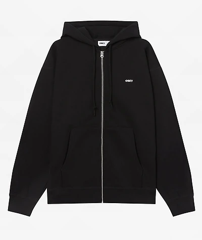 Obey Establised Works Heavyweight Black Zip Hoodie