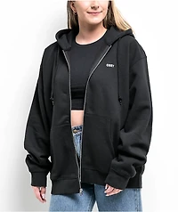Obey Established Works Black Zip Hoodie