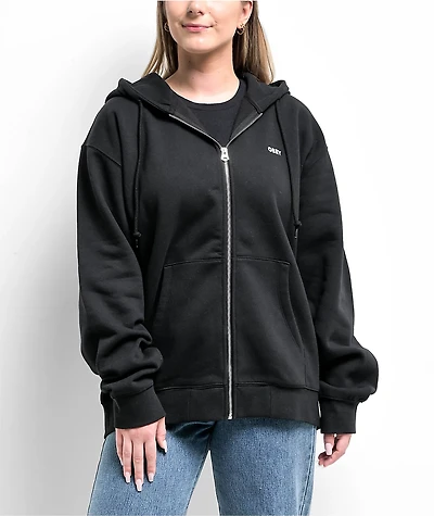 Obey Established Works Black Zip Hoodie