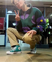 Obey Evens Green Quarter Zip Sweatshirt