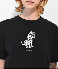 Obey Eyes Dalmatian Black T-Shirt
