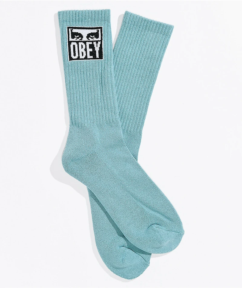 Obey Eyes Icon Turquoise Crew Socks