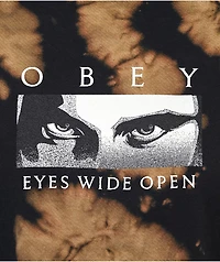 Obey Eyes Wide Open Black Bleach Dye Long Sleeve T-Shirt