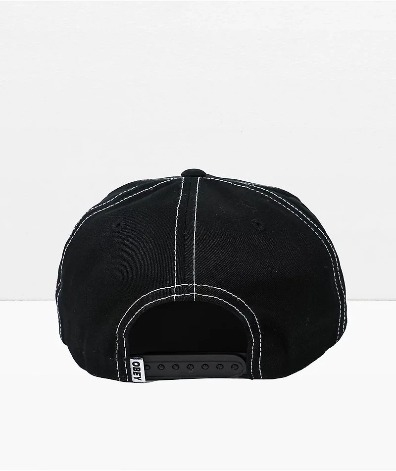 Obey Falling Black Snapback Hat