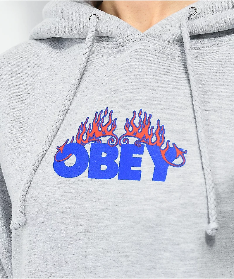 Obey Flames Grey Hoodie
