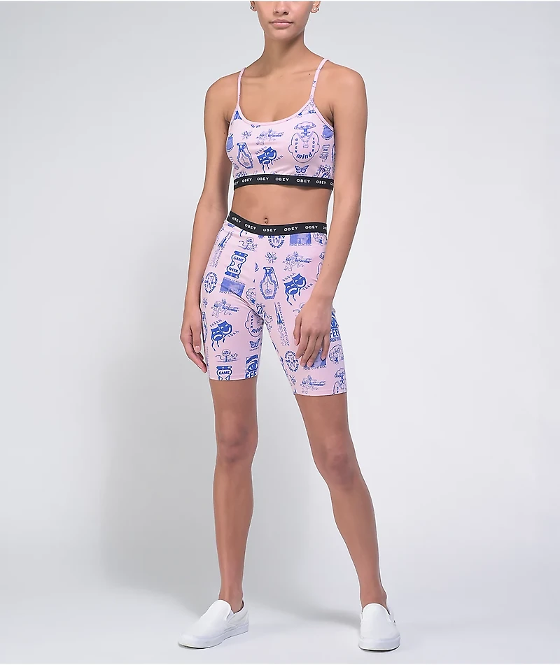 Obey Flash Pink Crop Tank Top