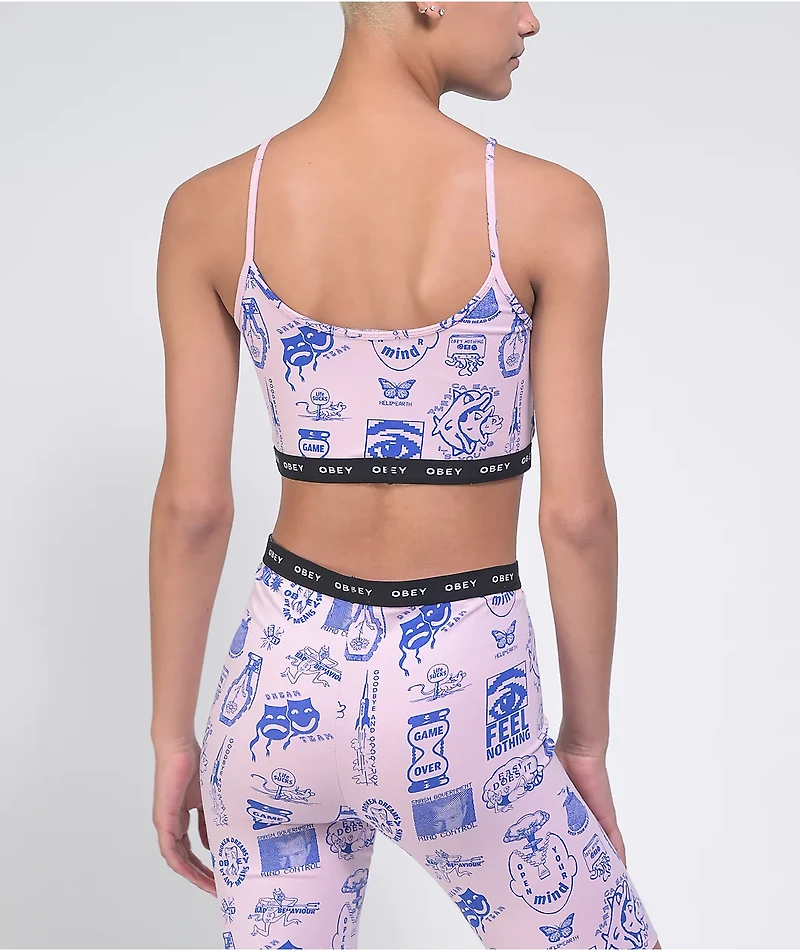 Obey Flash Pink Crop Tank Top