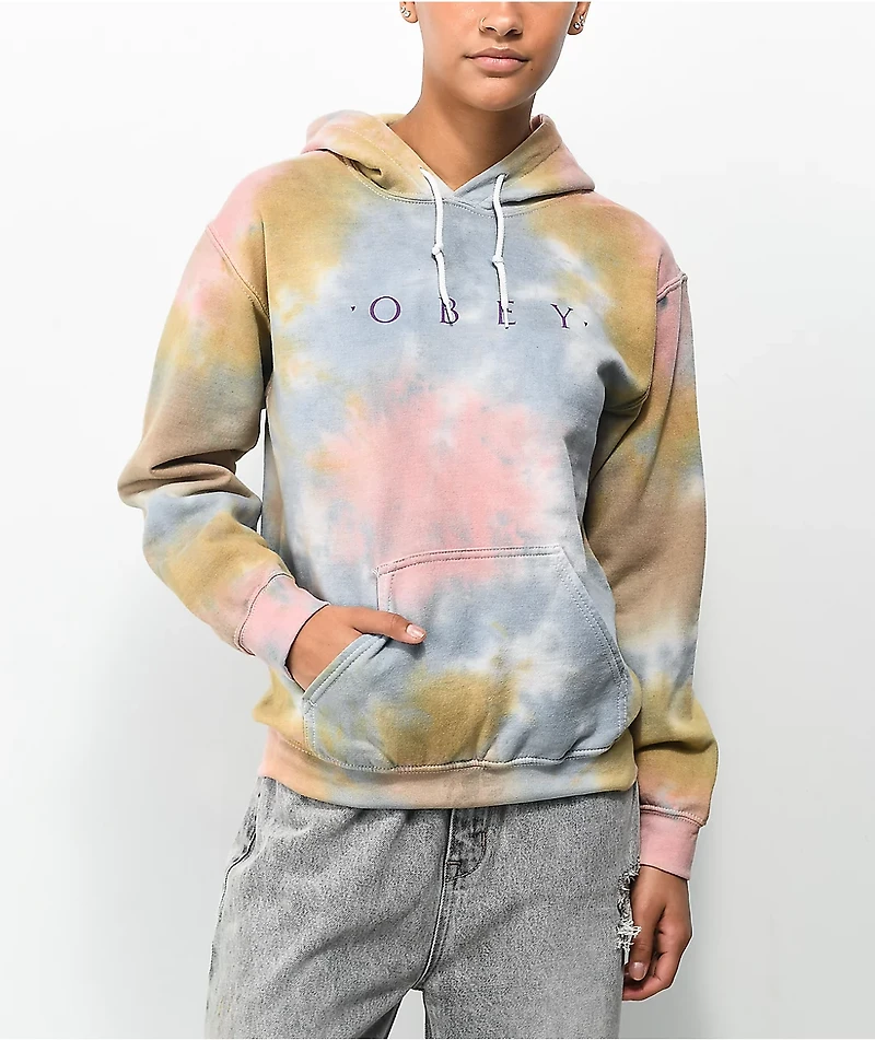 Obey Flower Packet Tie Dye Hoodie