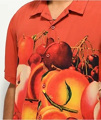 Obey Fruit Bowl Red Short Sleeve Button Up Shirt