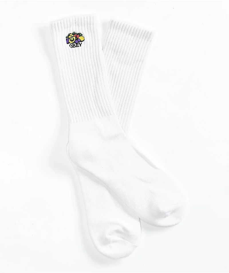 Obey Fruit White Crew Socks