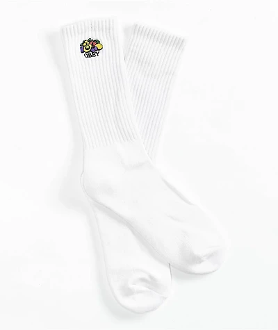 Obey Fruit White Crew Socks