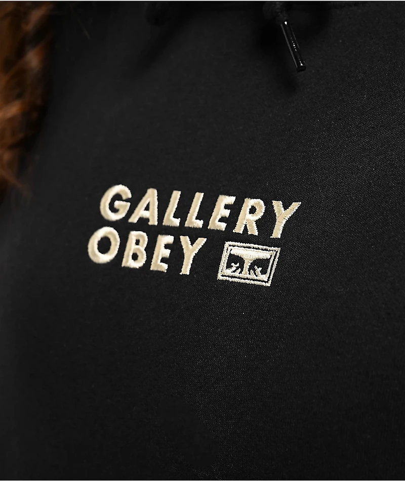 Obey Gallery Black Hoodie