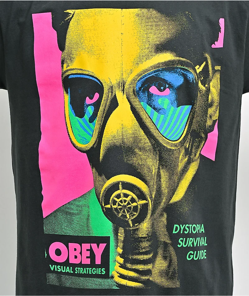 Obey Gas Mask Charcoal T-Shirt
