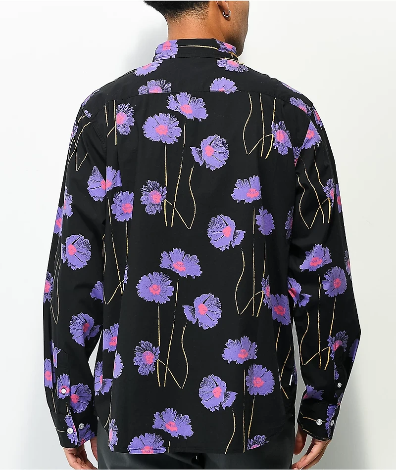 Obey Gather Black Long Sleeve Button Up Shirt
