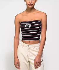 Obey Gina Black, White & Red Tube Top
