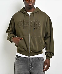 Obey Gothic Green Zip Hoodie