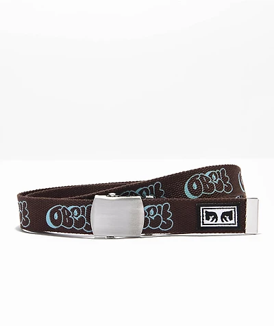Obey Graffiti Brown Web Belt