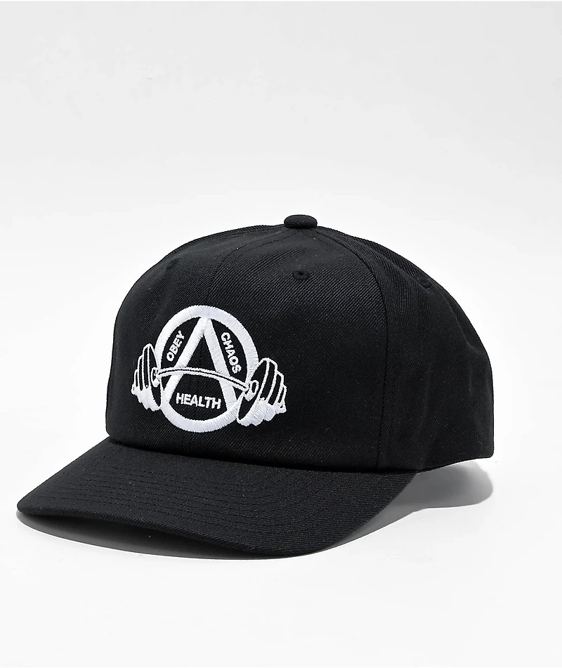 Obey Health Black Snapback Hat