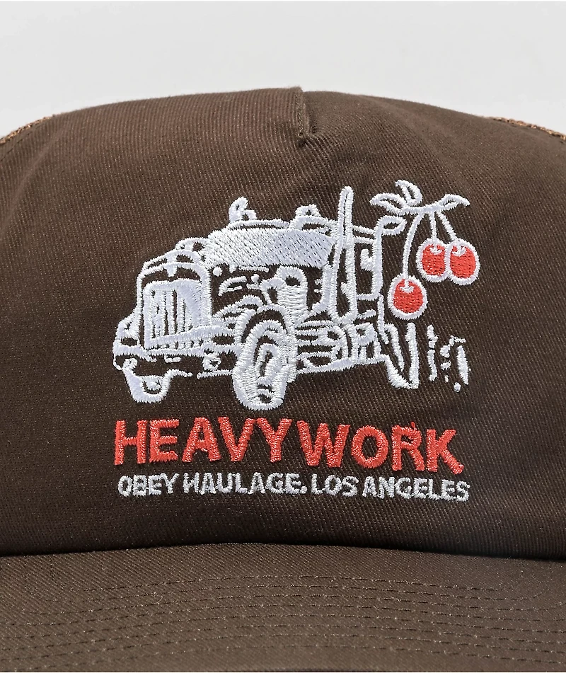 Obey Heavy Work Brown Trucker Hat