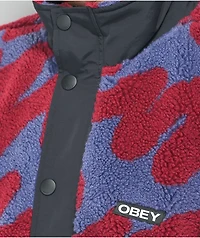 Obey Hense Purple & Red Sherpa Jacket