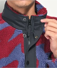 Obey Hense Purple & Red Sherpa Jacket