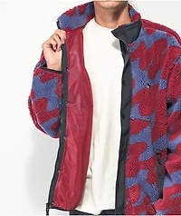 Obey Hense Purple & Red Sherpa Jacket