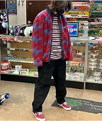 Obey Hense Purple & Red Sherpa Jacket