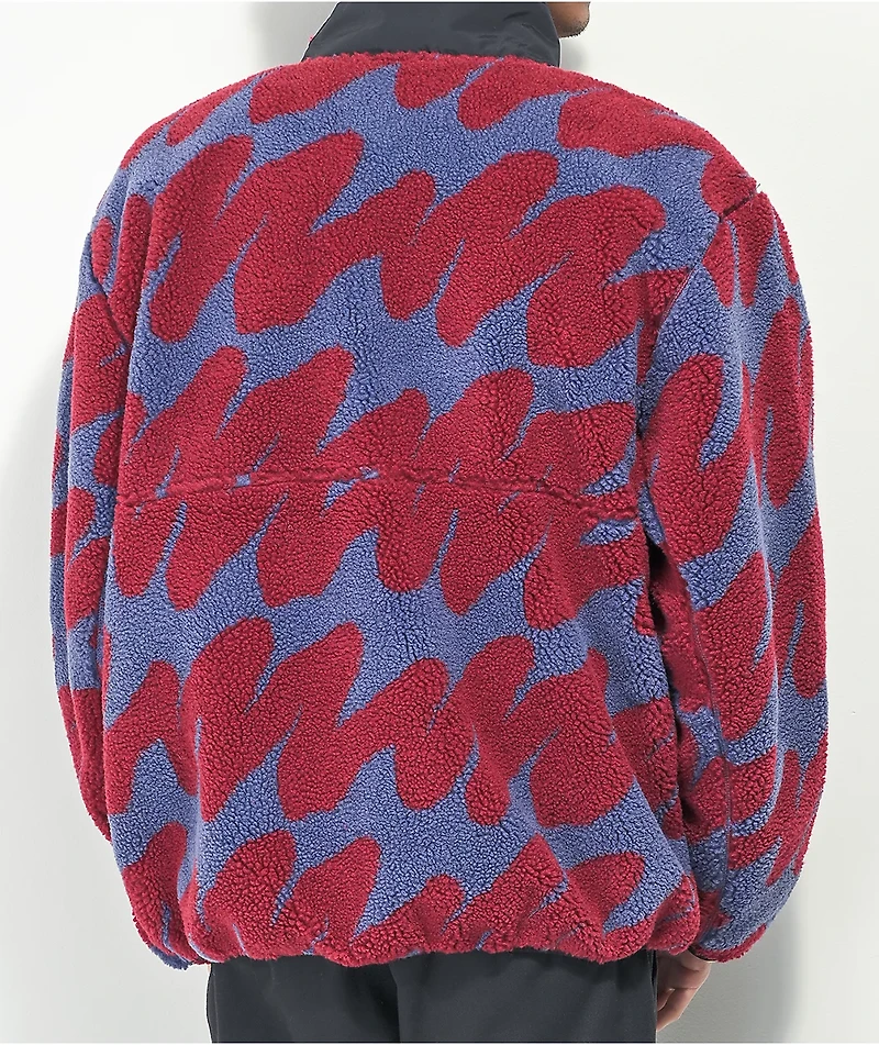 Obey Hense Purple & Red Sherpa Jacket