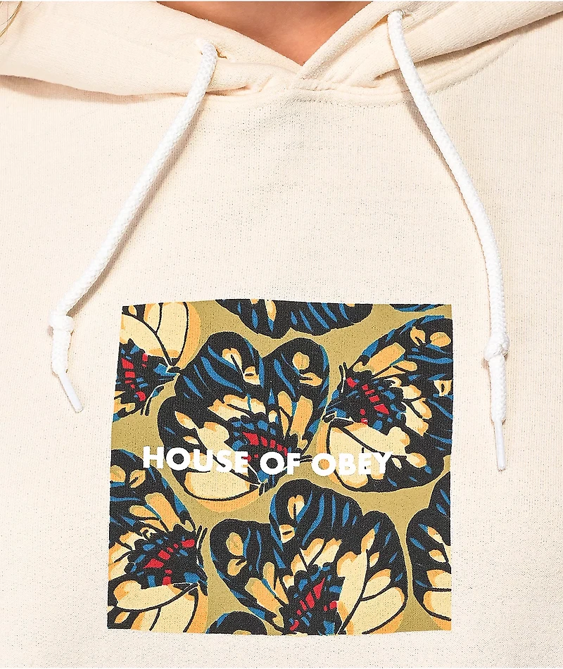 Obey House Of Butterfly Cream Hoodie