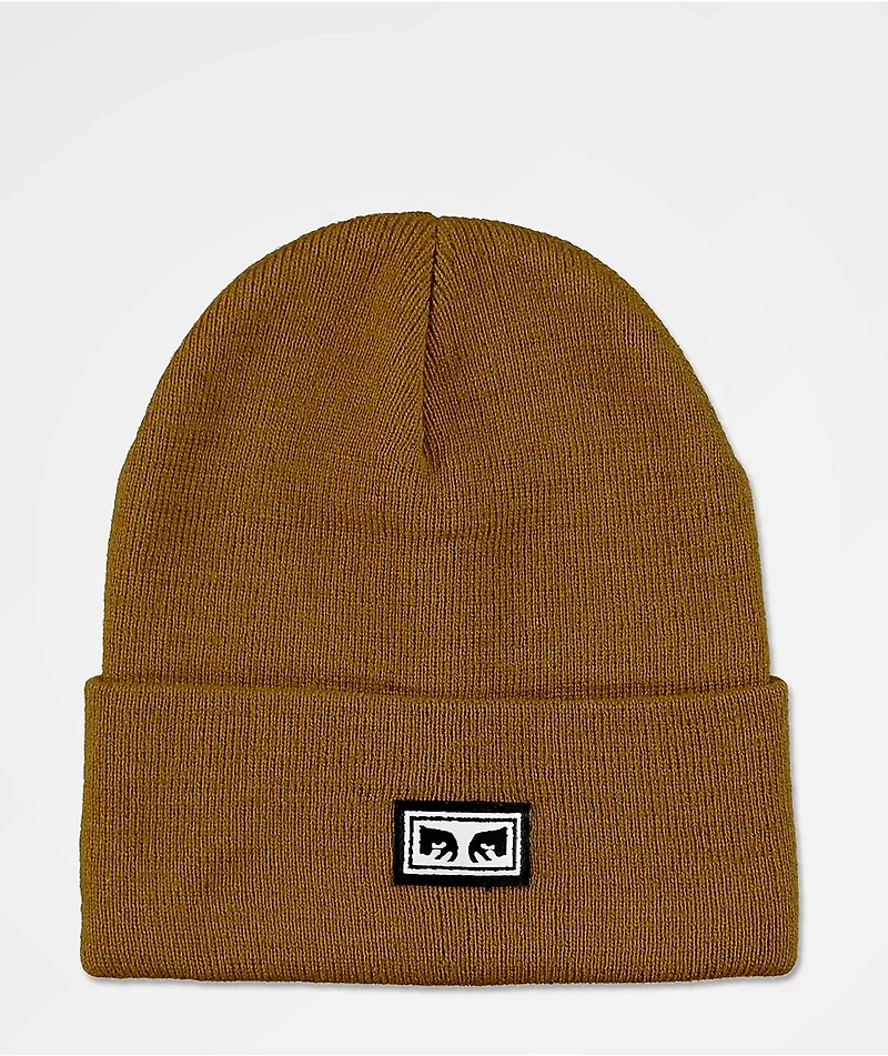 Obey Icon Eyes Bone Brown Beanie