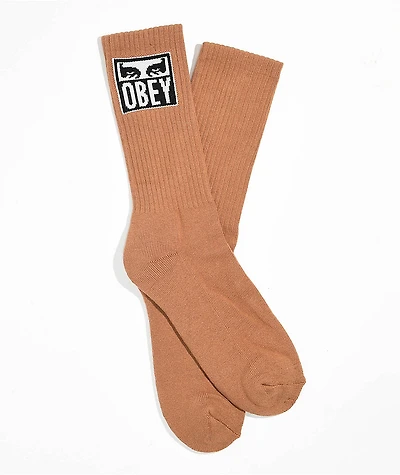 Obey Icon Eyes Brown Sugar Crew Socks