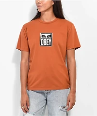 Obey Icon Eyes Brown T-Shirt