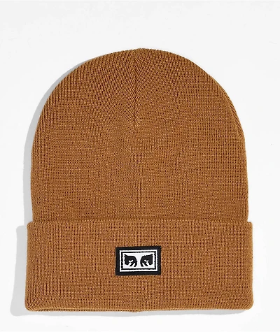 Obey Icon Eyes Wood Brown Beanie