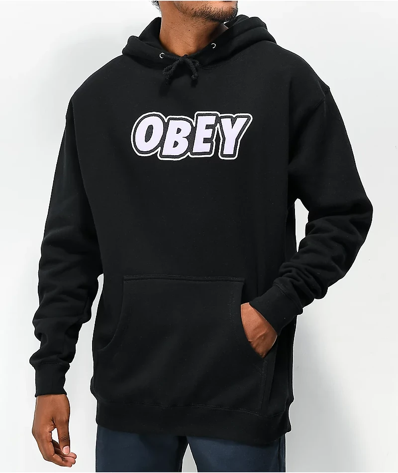 Obey Jumbled Up Black Hoodie