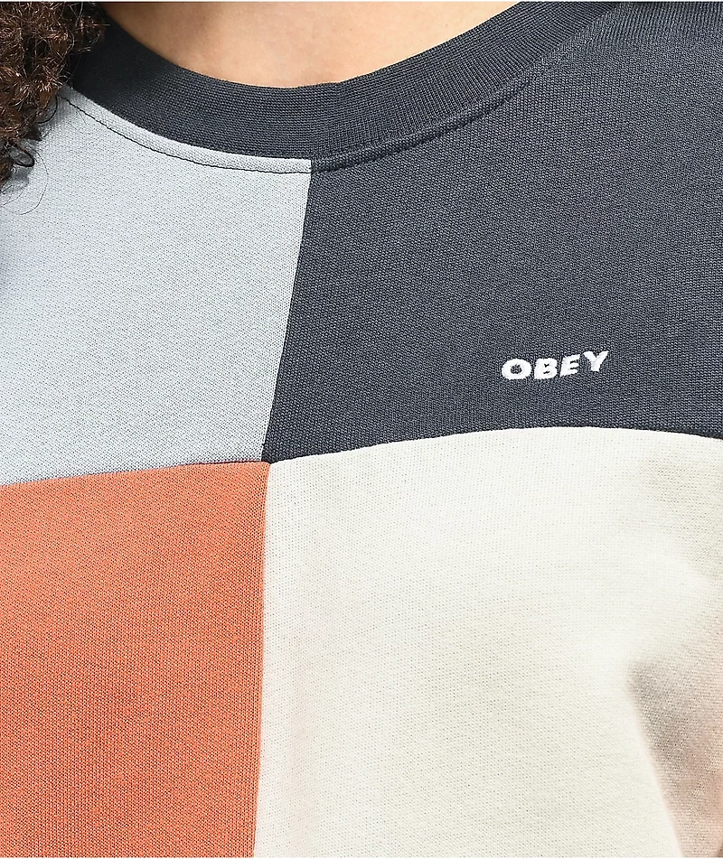 Obey Lockdown Colorblock Crewneck Sweatshirt