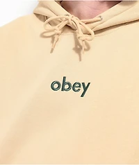 Obey Lowercase Logo Cream Hoodie