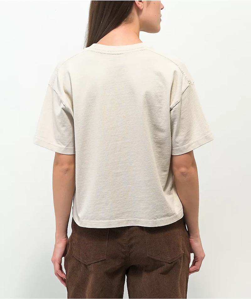Obey Mandala Beige Crop T-Shirt