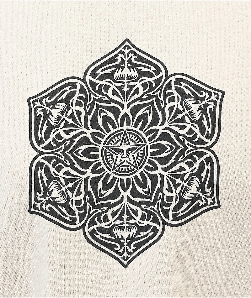 Obey Mandala Beige Crop T-Shirt