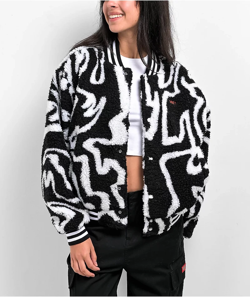 Obey Mazy Sherpa Varsity Jacket