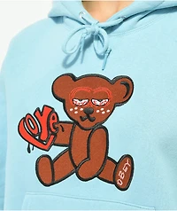 Obey Mellow Teddy Embroidered Blue Hoodie