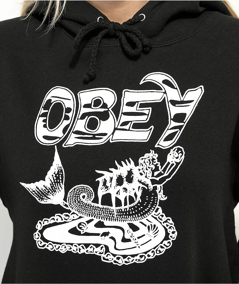 Obey Mermaid Thorns Black Hoodie