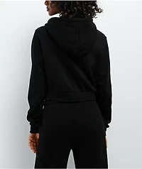 Obey Metal Black Crop Zip Hoodie