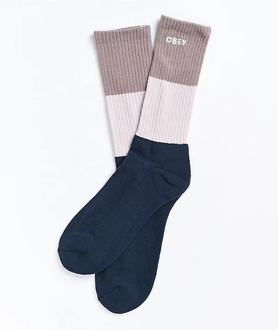 Obey Milton Gallnut Purple Crew Socks