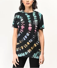 Obey Mira Rosa Black, Purple, Teal & Gold Tie Dye T-Shirt